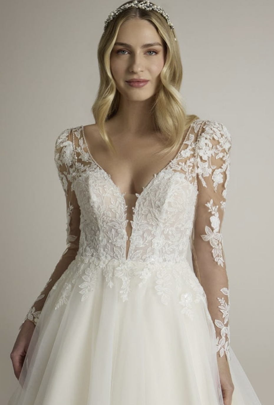 Vestido Eternelle - Organza de seda e renda chantilly